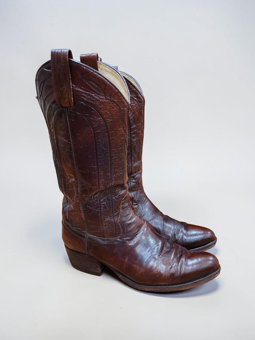 Vintage Dan Post Burgundy Boots. Made in Spain- Men's Sz 9D